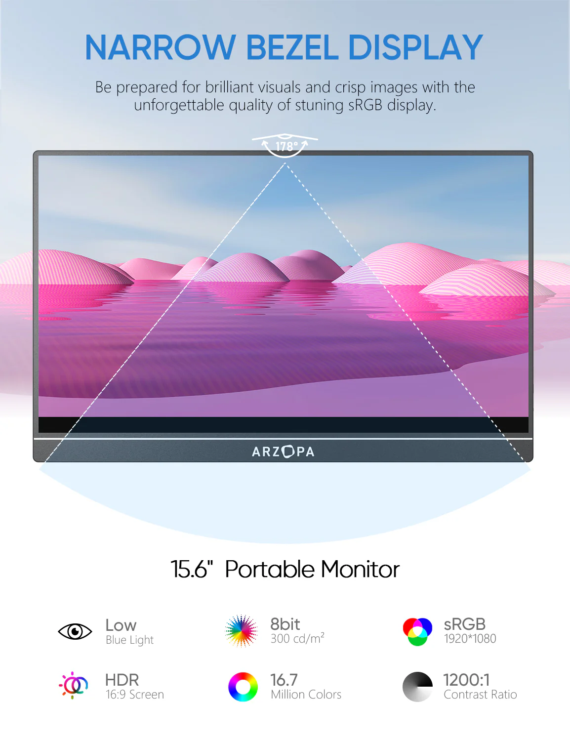 Arzopa A1 15.6 Inch FHD Lightweight Portable Travel Monitor - Image 3