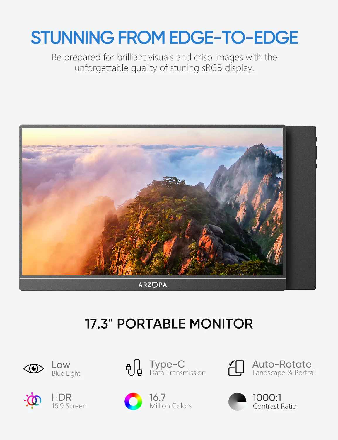Arzopa A1M 17.3" Large 1080p Portable Monitor - Image 3