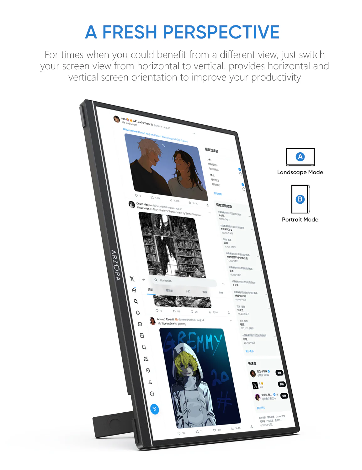 Arzopa A1S 14" FHD Ultra-Light Slim Portable Monitor - Image 4