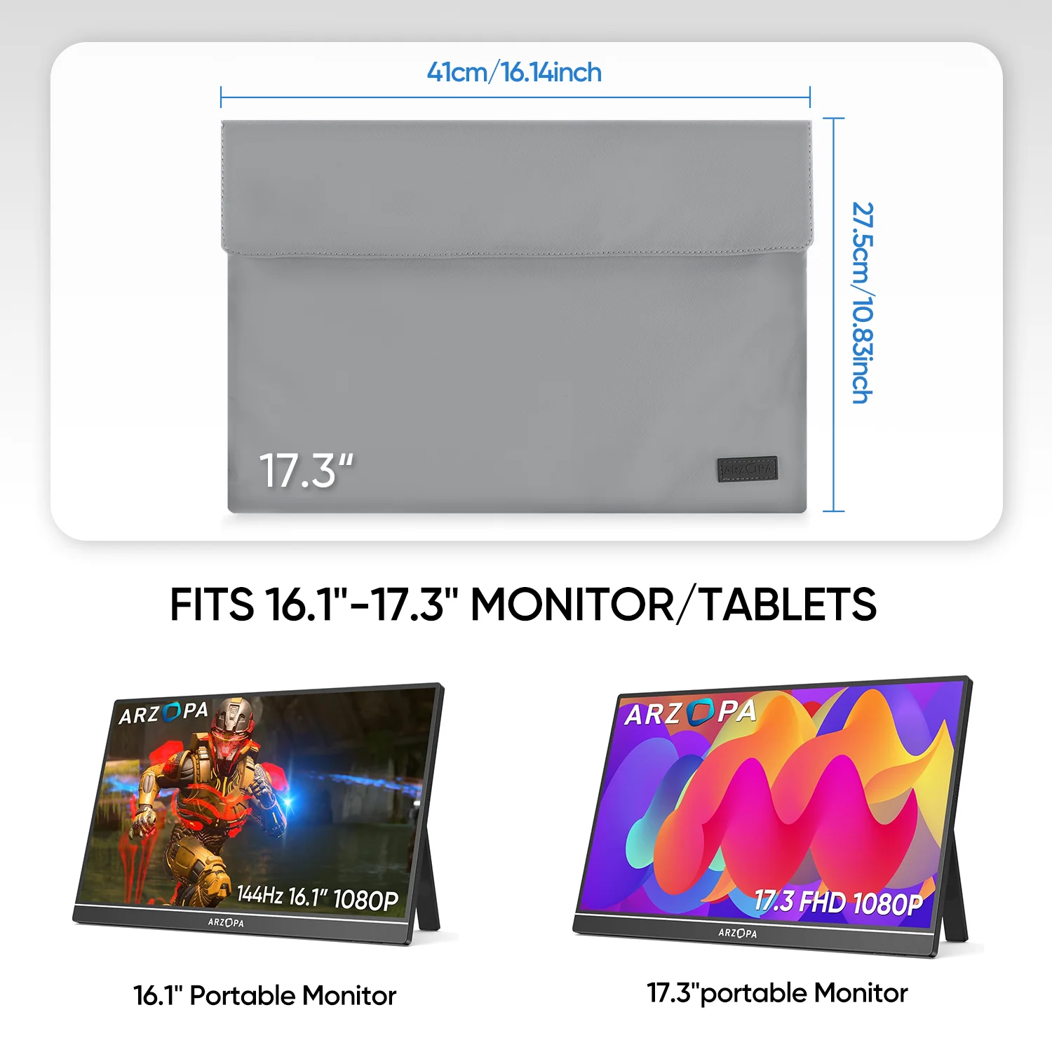 Arzopa 17.3" Portable Monitor Sleeve Bag - Image 3
