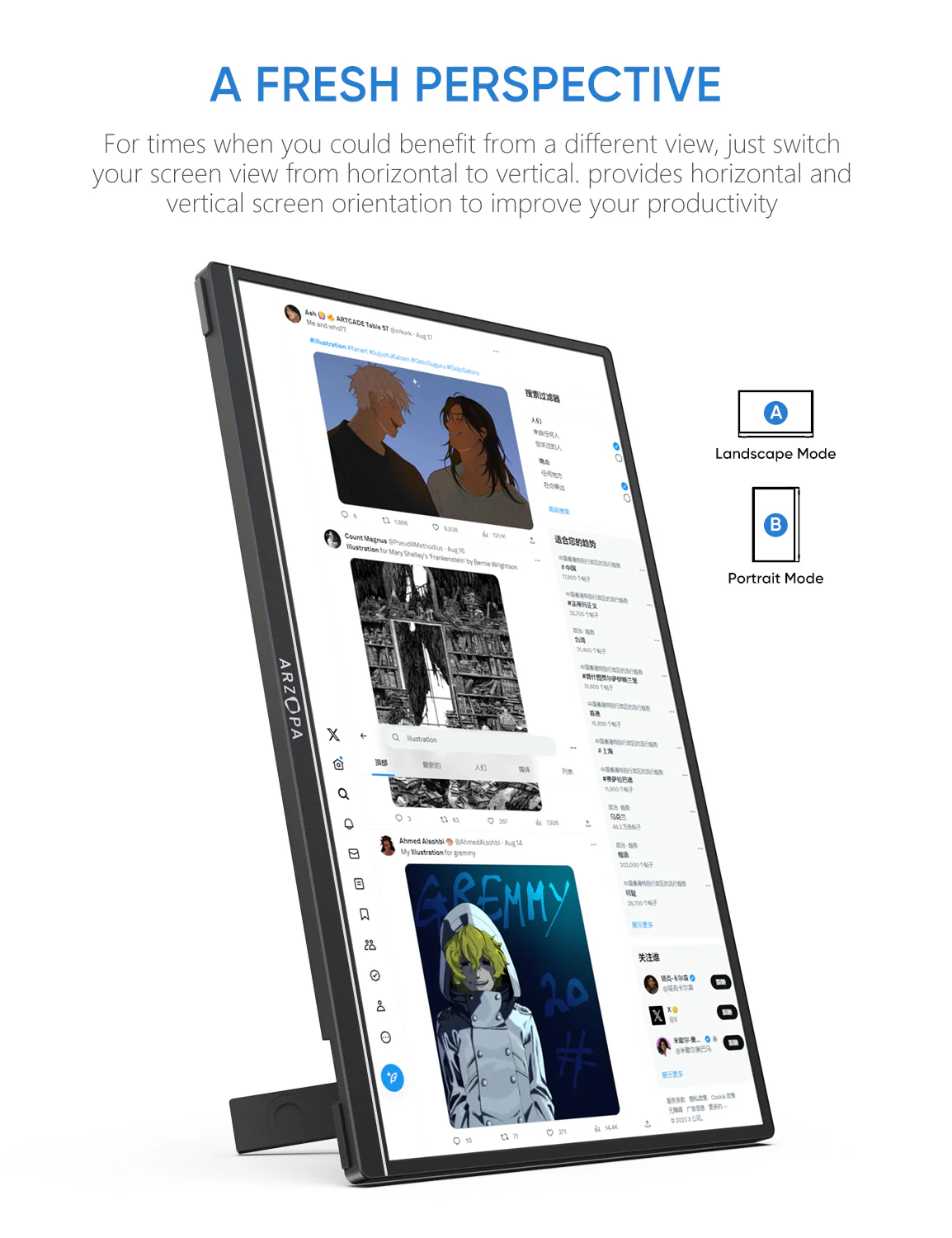 Arzopa Z1RC 16" 2.5K 16:10 Productivity Portable Monitor 123%sRGB - Image 7