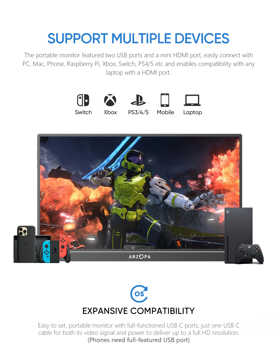 Arzopa Z1RC 16" 2.5K 16:10 Productivity Portable Monitor 123%sRGB - Image 9