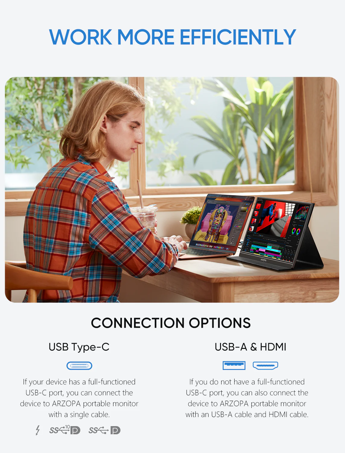 Arzopa S1 Table Portable Laptop Monitor | 15.6'' FHD 1080P - Image 5