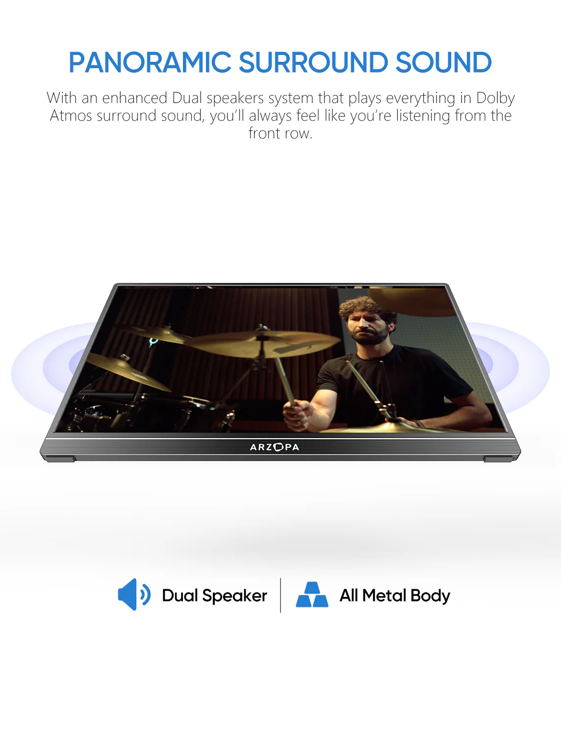 Arzopa S1 Table Portable Laptop Monitor | 15.6'' FHD 1080P - Image 6