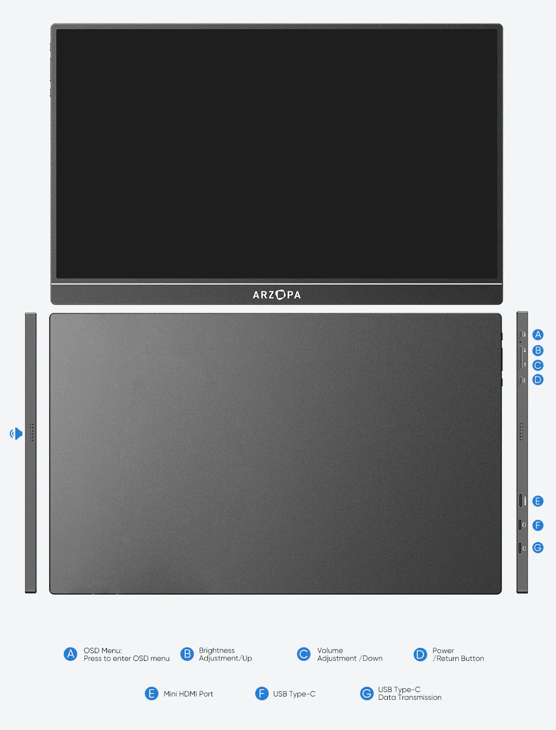 Arzopa S1 Table Portable Laptop Monitor | 15.6'' FHD 1080P - Image 8